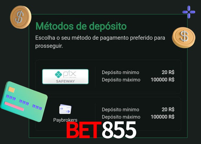 O cassino bet855 oferece uma grande variedade de métodos de pagamento